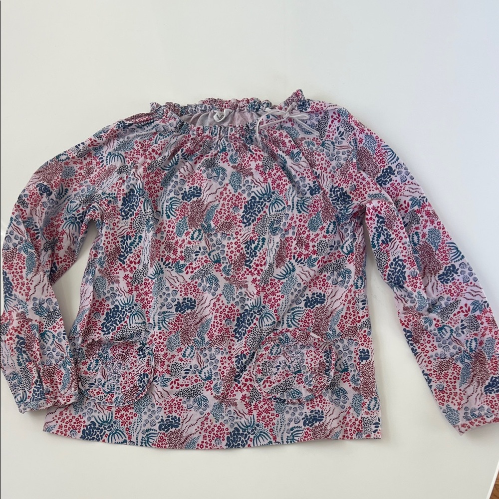 EGG Floral/Seascape Long Sleeve Blouse. Size 6
